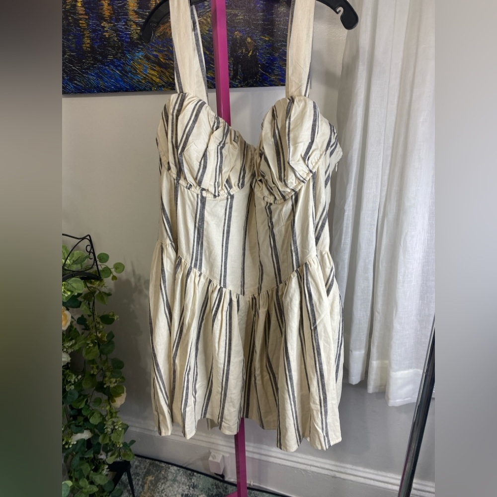 NWOT FUTURE COLLECTIVE Striped Cream and Black Dress